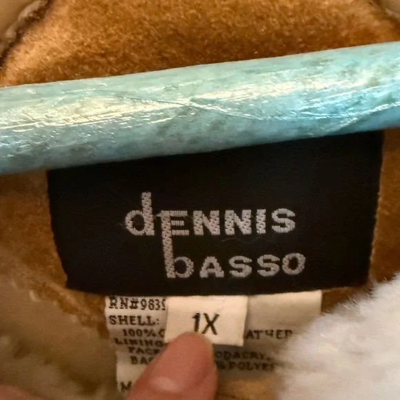 Dennis Basso vintage genuine leather suede fur lined coat sz 1X - Picture 5 of 9